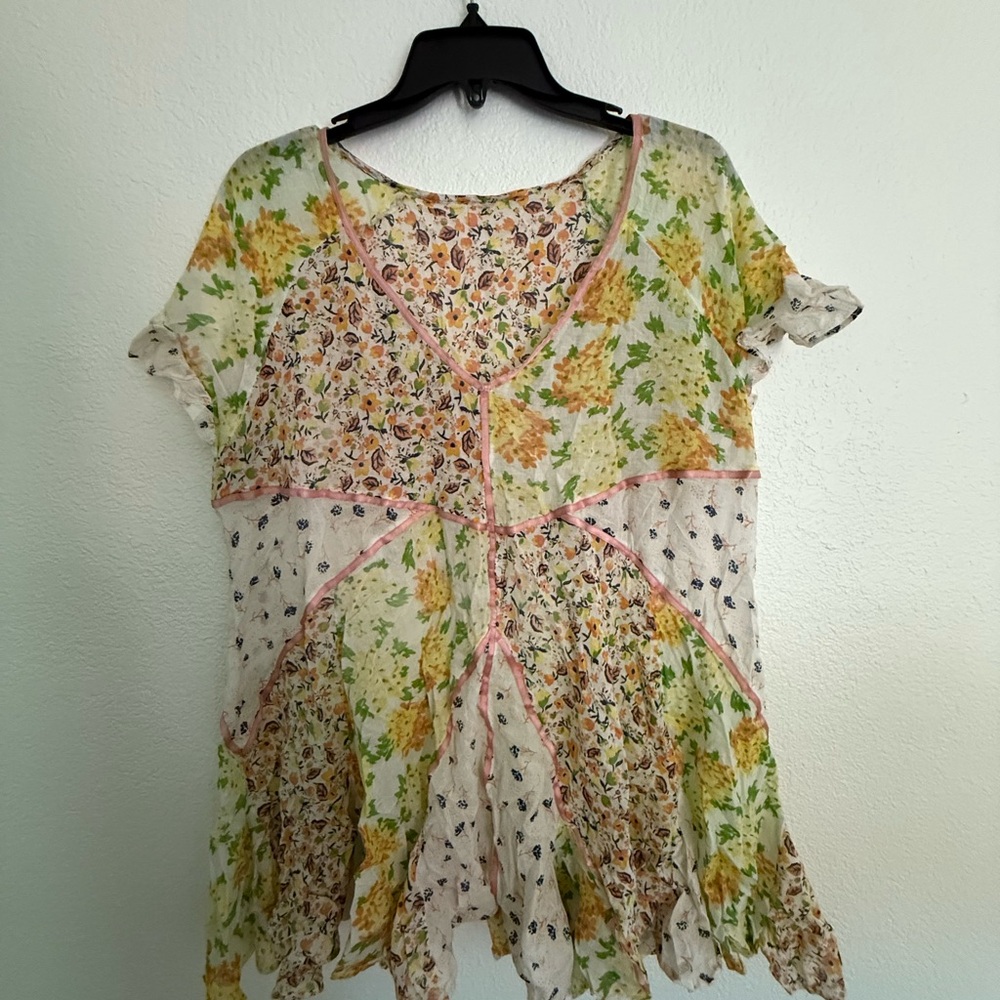 Free People Multicolor Floral Blouse